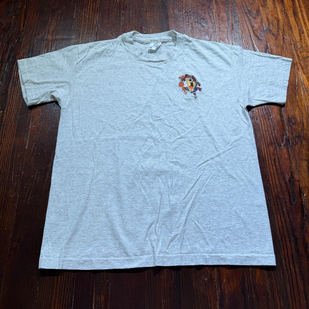 Vintage 90s Taz Shirt Mens XL Gray Looney Tunes Basketball Single Stich USA